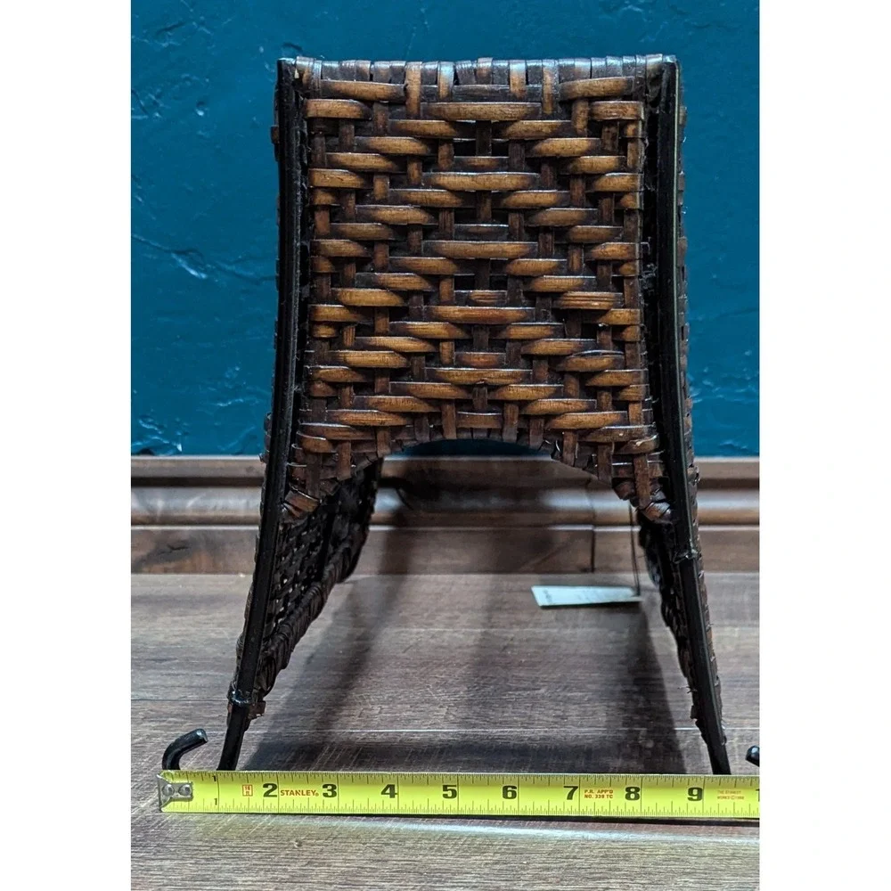 Pier 1 Jasmine Magazine Rack Woven With Scrolled Metal Detail NWT